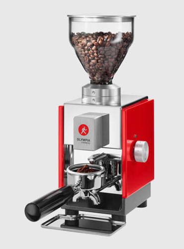 The fresh Moca (2014), a premium coffee grinder developed in the Olympia tradition